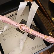 Fortok Chanel 24C Pink Calfskin Belt With Pearsl and Golden Metal - 4