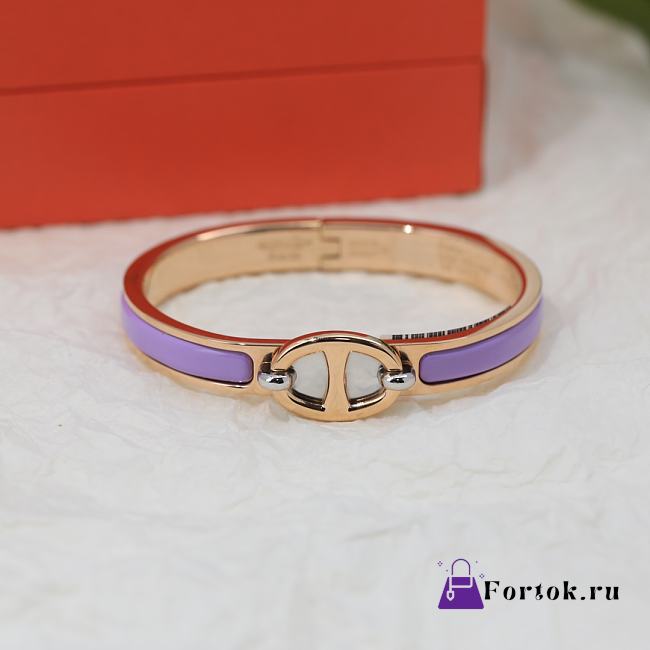 Fortok Hermes Mini Clic Chaine d'Ancre Bracelet in Purple - 1