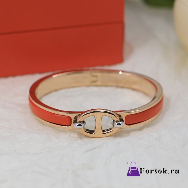 Fortok Hermes Mini Clic Chaine d'Ancre Bracelet in Orange - 1