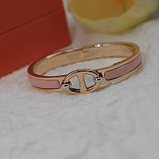 Fortok Hermes Mini Clic Chaine d'Ancre Bracelet in Pink - 1