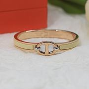 Fortok Hermes Mini Clic Chaine d'Ancre Bracelet in Cream - 1