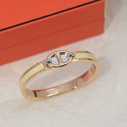 Fortok Hermes Mini Clic Chaine d'Ancre Bracelet in Cream - 4