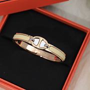 Fortok Hermes Mini Clic Chaine d'Ancre Bracelet in Cream - 3