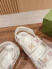 Fortok Gucci Sandals in White With Double G - 5