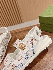 Fortok Gucci Sandals in White With Double G - 4