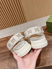 Fortok Gucci Sandals in White With Double G - 3