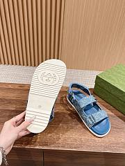 Fortok Gucci Sandals in Blue With Double G - 6
