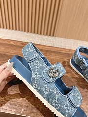 Fortok Gucci Sandals in Blue With Double G - 4