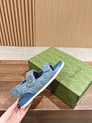 Fortok Gucci Sandals in Blue With Double G - 3