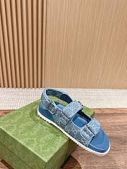 Fortok Gucci Sandals in Blue With Double G - 2