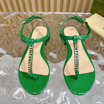 Fortok Gucci Signoria Thong Sandals Green