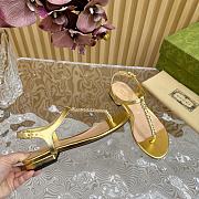  Fortok Gucci Signoria Thong Sandals Gold - 4