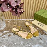  Fortok Gucci Signoria Thong Sandals Gold - 2