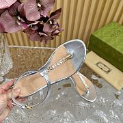 Fortok Gucci Signoria Thong Sandals Silver - 6