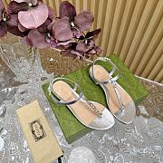 Fortok Gucci Signoria Thong Sandals Silver - 5