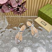 Fortok Gucci Signoria Thong Sandals Silver - 4