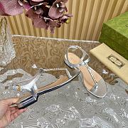 Fortok Gucci Signoria Thong Sandals Silver - 3