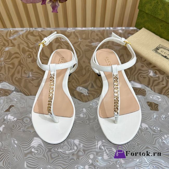 Fortok Gucci Signoria Thong Sandals White - 1