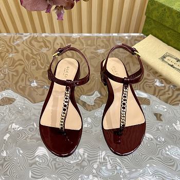 Fortok Gucci Signoria Thong Sandals Burgundy