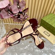 Fortok Gucci Signoria Thong Sandals Burgundy - 6