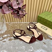 Fortok Gucci Signoria Thong Sandals Burgundy - 5