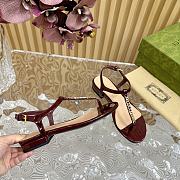 Fortok Gucci Signoria Thong Sandals Burgundy - 4