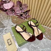 Fortok Gucci Signoria Thong Sandals Burgundy - 2