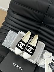 Fortok Chanel Espadrille CC Open Toe Shoes in Leather and Suede Black - 1