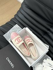 Fortok Chanel Espadrille CC Open Toe Shoes in Leather and Suede Pink and Beige - 3