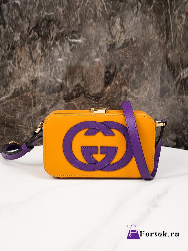 Fortok Gucci Interlocking G Mini Bag Yellow and Purple Leather 658230 17x10x5.5cm - 1