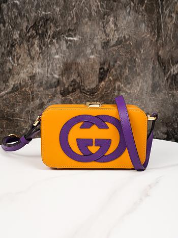 Fortok Gucci Interlocking G Mini Bag Yellow and Purple Leather 658230 17x10x5.5cm