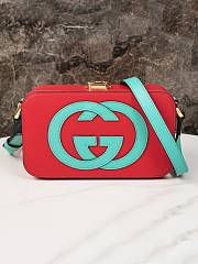 Fortok Gucci Interlocking G Mini Bag Red and Green Leather 658230 17x10x5.5cm - 1