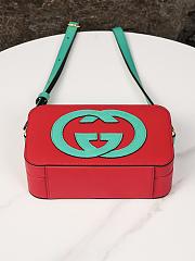 Fortok Gucci Interlocking G Mini Bag Red and Green Leather 658230 17x10x5.5cm - 4