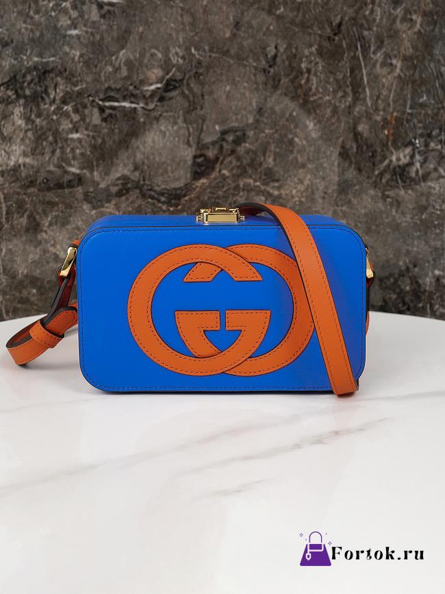 Fortok Gucci Interlocking G Mini Bag Blue and Orange Leather 658230 17x10x5.5cm - 1