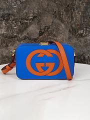 Fortok Gucci Interlocking G Mini Bag Blue and Orange Leather 658230 17x10x5.5cm - 1
