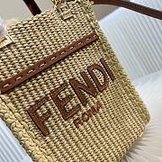 Fortok Fendi Natural Mini Sunshine Raffia Tote Bag 13x6.5x18cm - 2