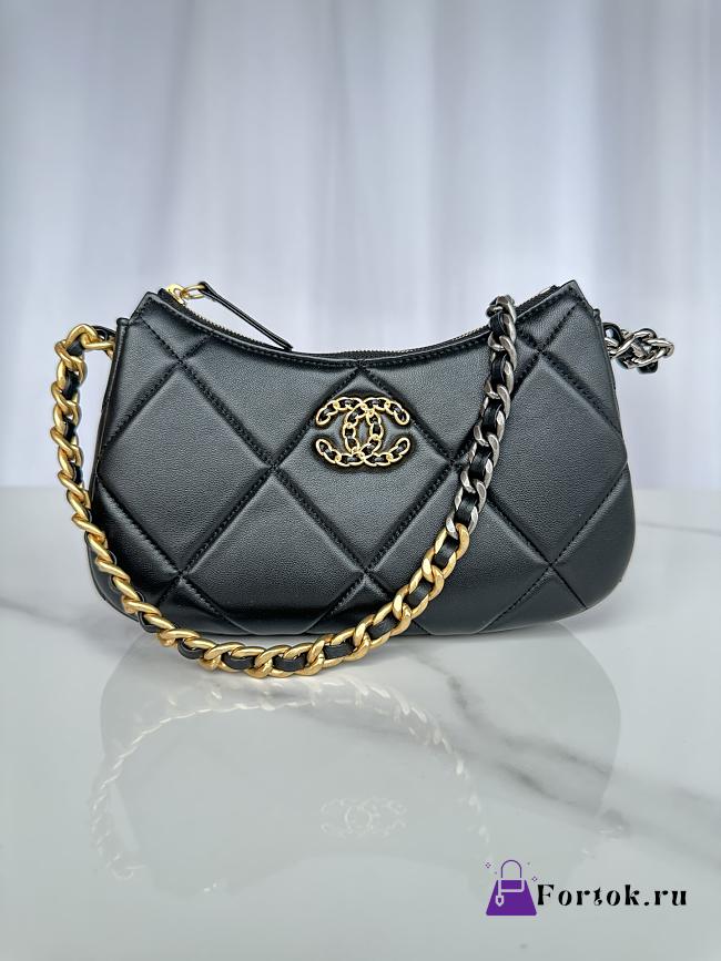 Fortok Chanel Hobo Bag in Black AS3765 24x13.5x6cm - 1