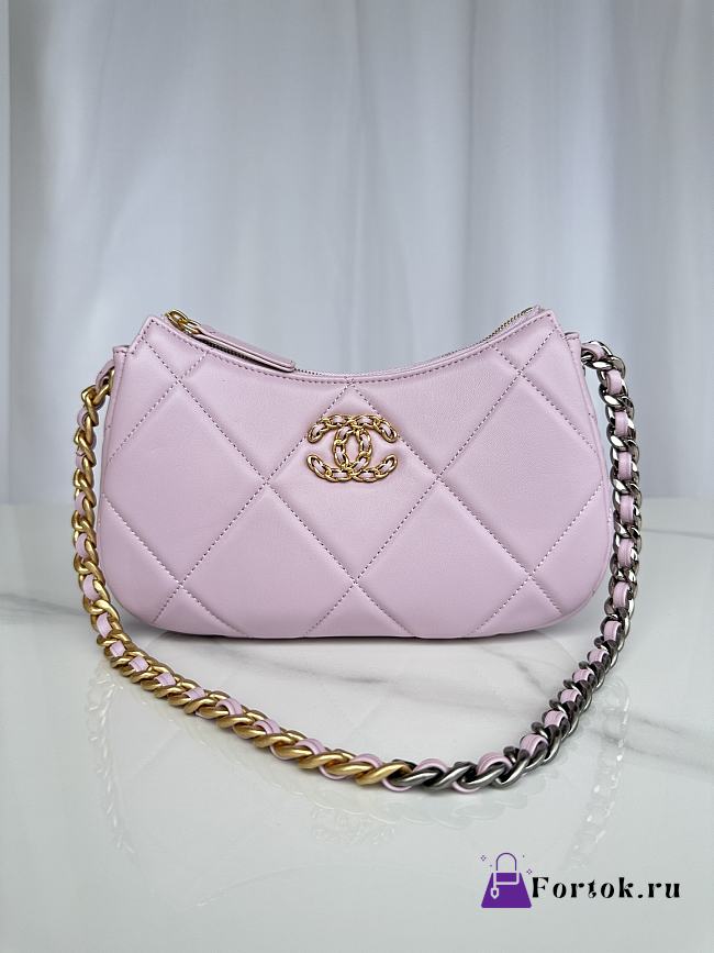 Fortok Chanel Hobo Bag in Pink AS3765 24x13.5x6cm - 1