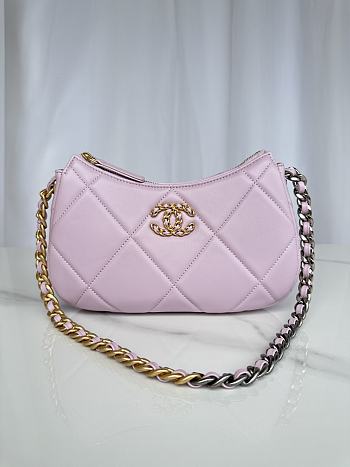 Fortok Chanel Hobo Bag in Pink AS3765 24x13.5x6cm