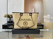 Fortok Chanel Deauville Large Shopping Bag Raffia in Beige 34x26x17cm - 1