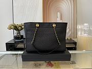 Fortok Chanel Deauville Large Shopping Bag Raffia in Black 34x26x17cm - 6