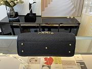 Fortok Chanel Deauville Large Shopping Bag Raffia in Black 34x26x17cm - 5