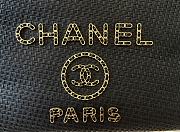 Fortok Chanel Deauville Large Shopping Bag Raffia in Black 34x26x17cm - 3