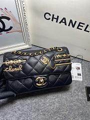 Fortok Chanel Coco Flap Black Bag Charms 14x22x8cm - 1