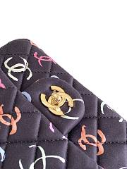 Fortok Chanel CF Bag Printed Fabric & Gold-Tone Metal Black & Multicolor Bag 20cm - 3
