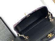 Fortok Chanel CF Bag Printed Fabric & Gold-Tone Metal Black & Multicolor Bag 20cm - 2