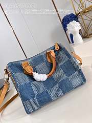 Fortok Louis Vuitton Speedy Bandoulière  25 Damier Bag Blue Denim N40700 25x15x15cm - 4
