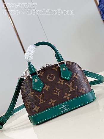 Fortok Louis Vuitton Nano Alma Bag Brown and Green M82717 18x12x8cm