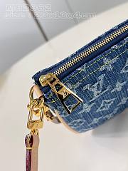 Fortok Louis Vuitton Pochette Accessoires Clutch Bag Blue Denim M82962 23x13x4cm - 4