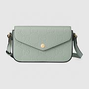 Fortok Gucci GG Super Mini Shoulder Bag Pale Green Leather 772794 21x13.5x3cm - 1